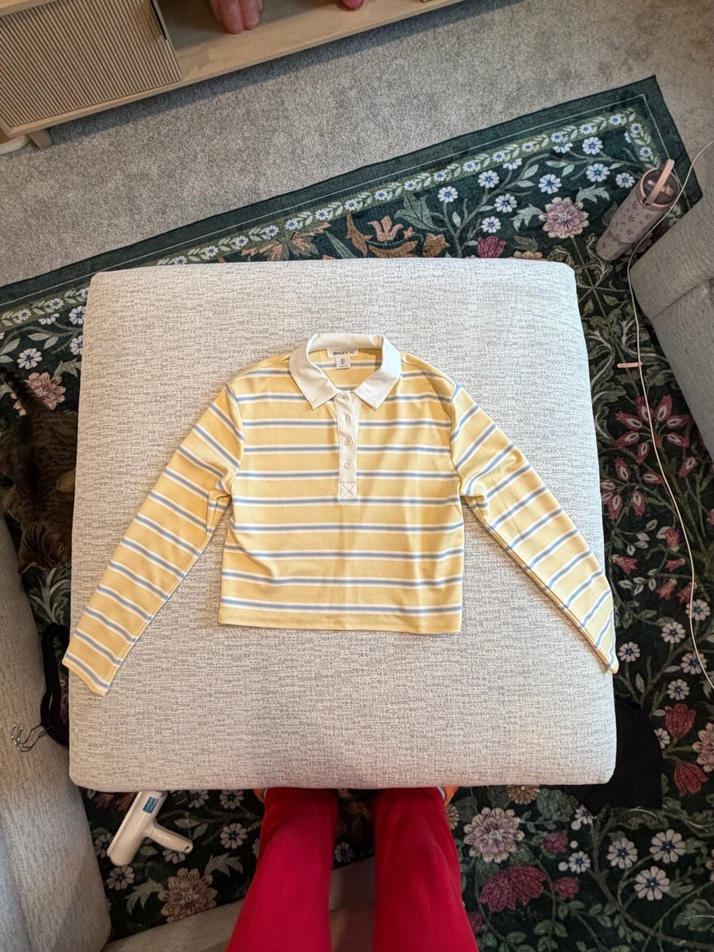 Bailey 44 Yellow & White Striped Long-Sleeve Polo